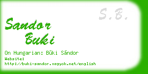 sandor buki business card